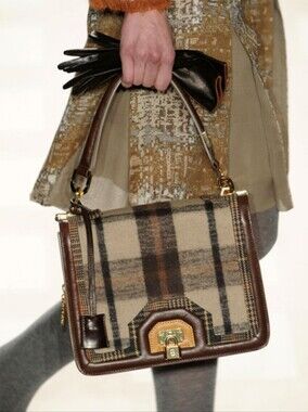 Tory Burch Fall 2011 Plaid Bond Shoulder Bag w/ TB Dustbag In EUC